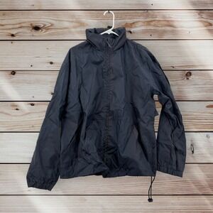 Eagles Ridge Windbreaker Mens Medium Navy Zipper Hoodie Jacket